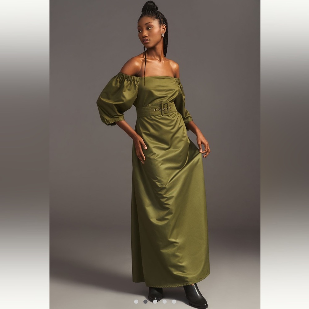 Samant Chaugan, off the Shoulder Utility dress, from Anthropologie.